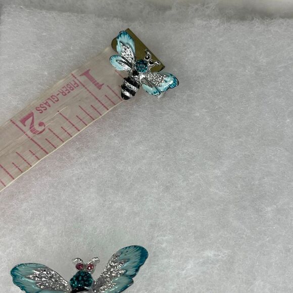 Vintage scatter bee brooches enamel set of 2 - Picture 5 of 7